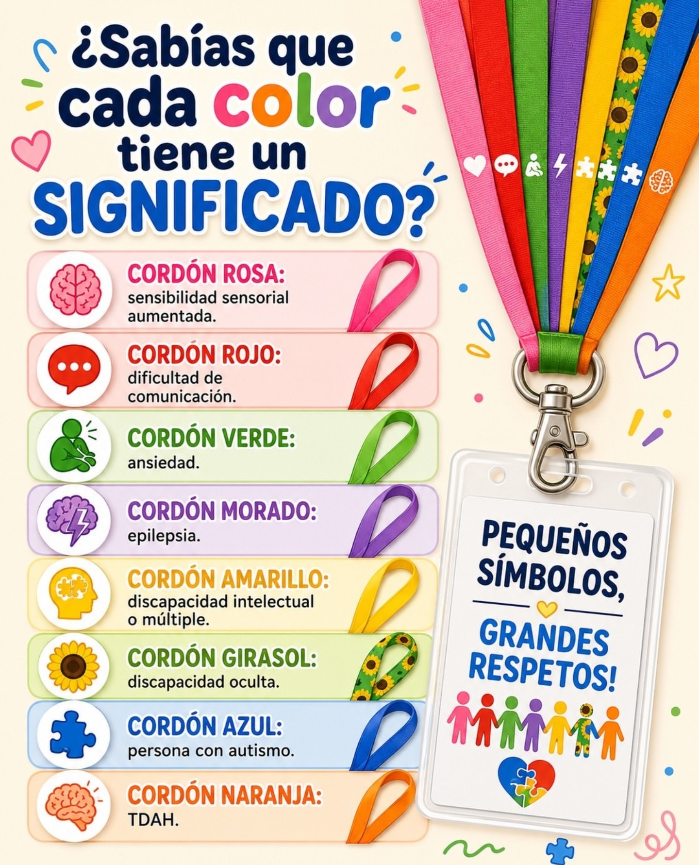 Cordones identificativos para autismo y discapacidad